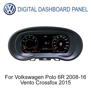 Prelingcar 9 inch LCD digitaal dashboard vooraanzicht voor VW Polo 6R 2008-2016, Vento en CrossFox 2015