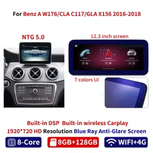 Mercedes W176 A-Klasse Android Hoofdunit 2012-2018 | CarPlay DSP