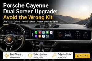 Porsche Cayenne 2018-2023: upgrade met dubbele schermen, geïnstalleerd in het interieur