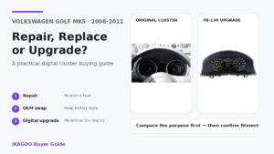 Koopgids voor VW Golf MK5 origineel instrumentencluster en YB-134 digitale cluster-upgrade