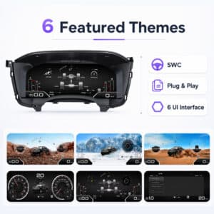 Display-interface van het digitale dashboard op 15.1-inch LCD met uitgelichte thema's en plug-and-play 6 UI-interfaceopties