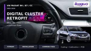 VW Passat B6, B7 en CC: montage en installatie van een digitaal instrumentenpaneel als achterafmontage, en veelvoorkomende oplossingen