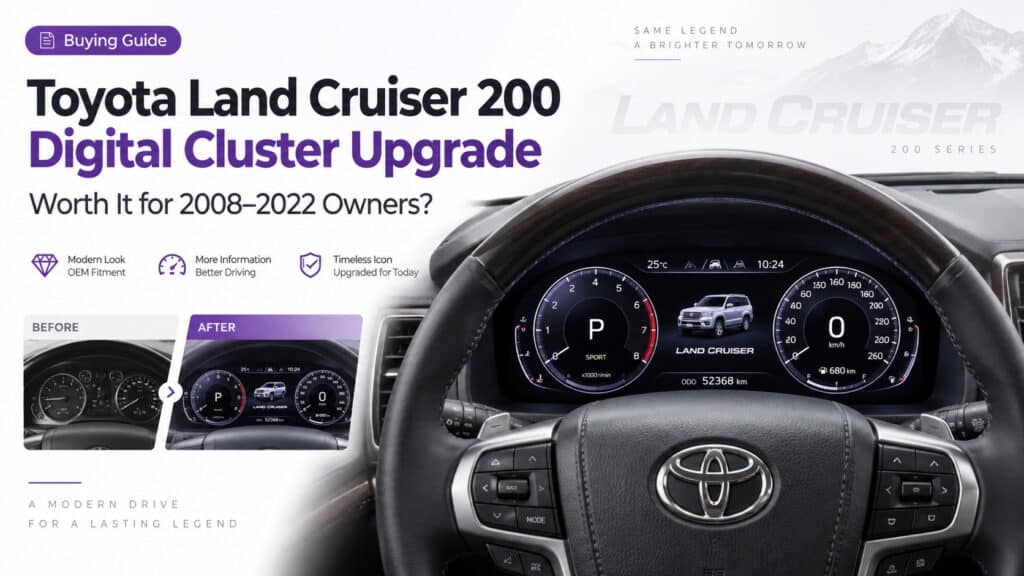 Toyota Land Cruiser 200 Serie digitale cluster-upgrade geïnstalleerd in LC200 J200 dashboard