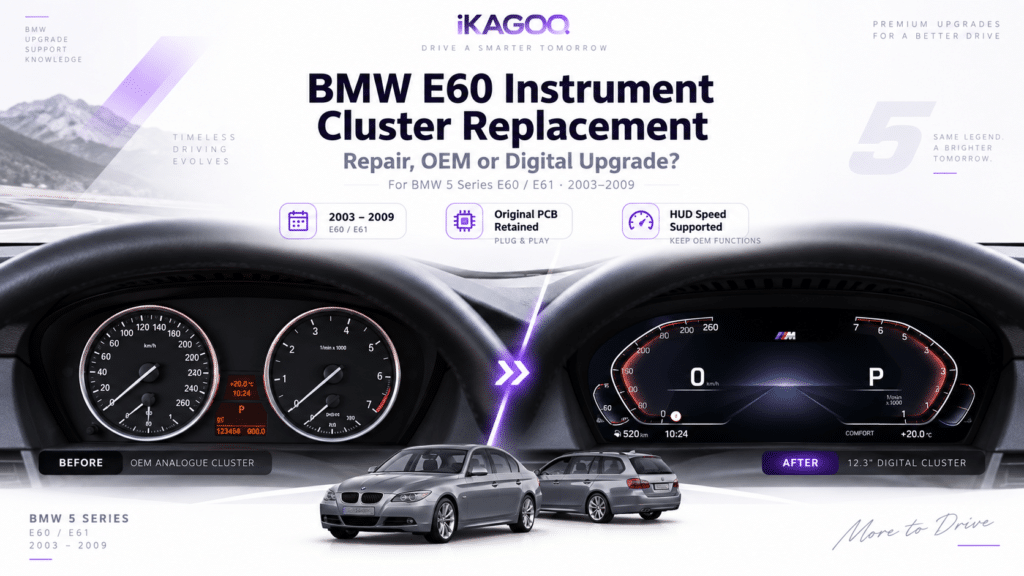 BMW E60 Instrumentenpaneel Vervanging 2003–2009: Reparatie, OEM of Digitale Upgrade?