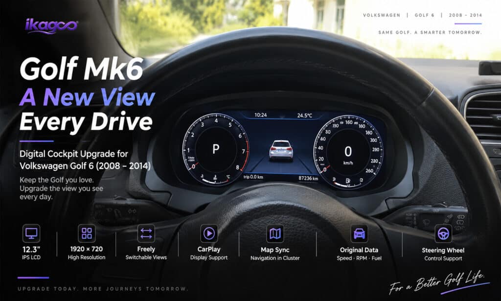 Golf Mk6 Digitale Cockpit-upgrade: CarPlay, kaartsynchronisatie en meer