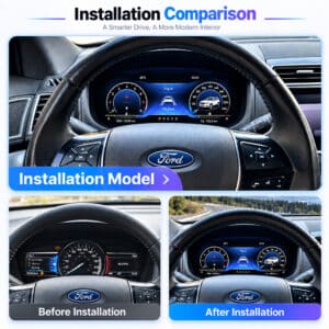 Ford Explorer 2011-2019 digital instrument cluster before after