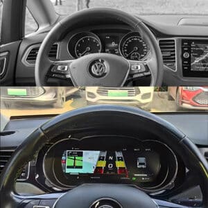 vw golf sportsvan digitaal cluster voor na upgrade