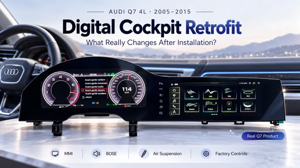 Audi Q7 4L Digital Cockpit Retrofit – Origineel dashboard versus geïnstalleerd iKAGOO Digital Cockpit
