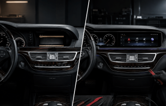 Installatie van een Android-autoradio in een Mercedes W221